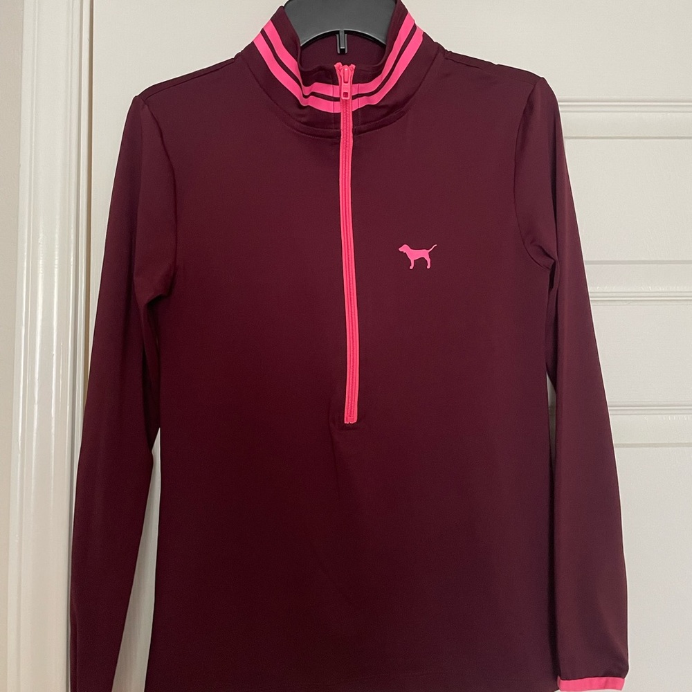 PINK long sleeve quarter zip